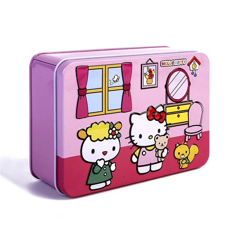 Пазлы hello kitty, 100 деталей, блестящие Пазлы для детей, Обучающие Развивающие пазлы, игрушки, рождественские подарки