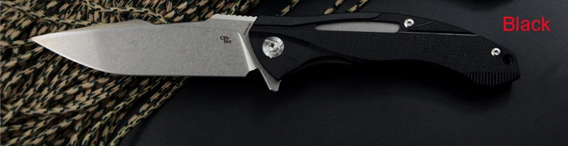 Черный Карманные складные ножи CH3519 D2 каменные лезвия G10 Ручка шарикоподшипник выкидные ножи кемпинг открытый EDC инструмент - Цвет: Черный