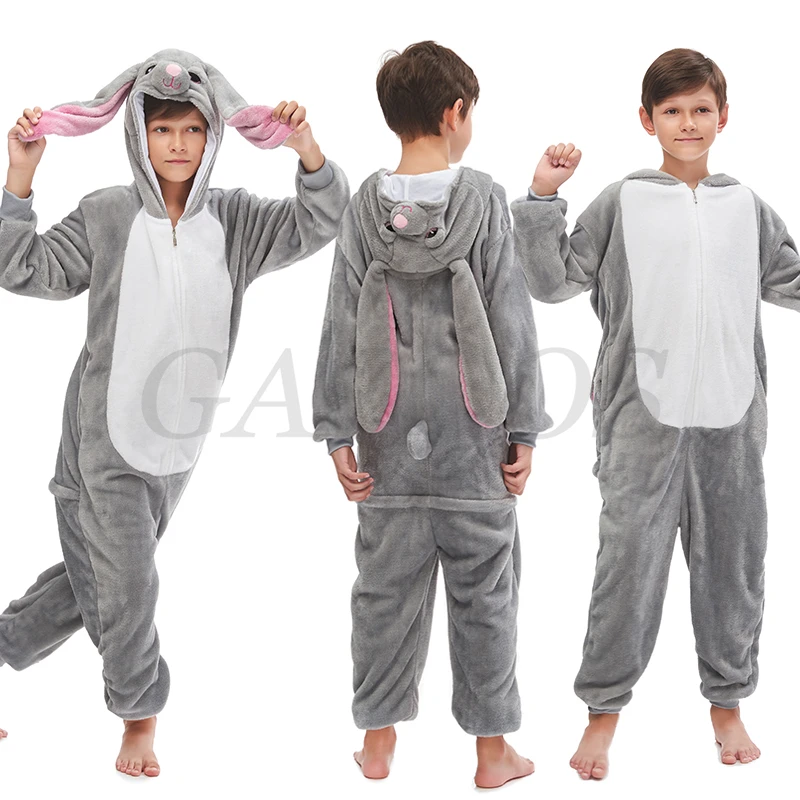 

Winter Flannel Pajamas Children's Sleepwear Kigurumi Unicorn Panda Fox Unicorn Pijamas One Piece Hooded Jumpsuits Boys Clothing