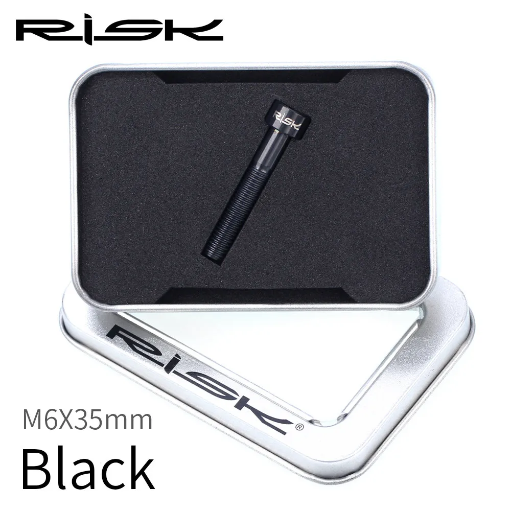 Black M6x35mm Риска Титан Ti велосипед Aheadset гарнитура стволовых Топ Кепки Крышка для мотоциклов болт гайка Звездочка болты с шестигранной головкой M6x30mm 35 мм 40 мм 50 мм - Цвет: Black M6x35mm