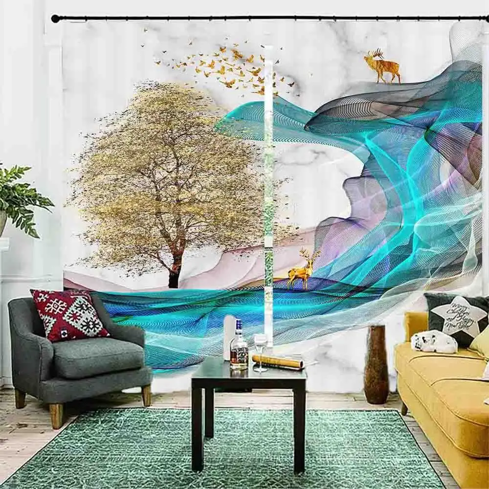 

Custom Abstract creative 3D Curtains Blackout Curtains For Living Room Bedroom Window Decoration
