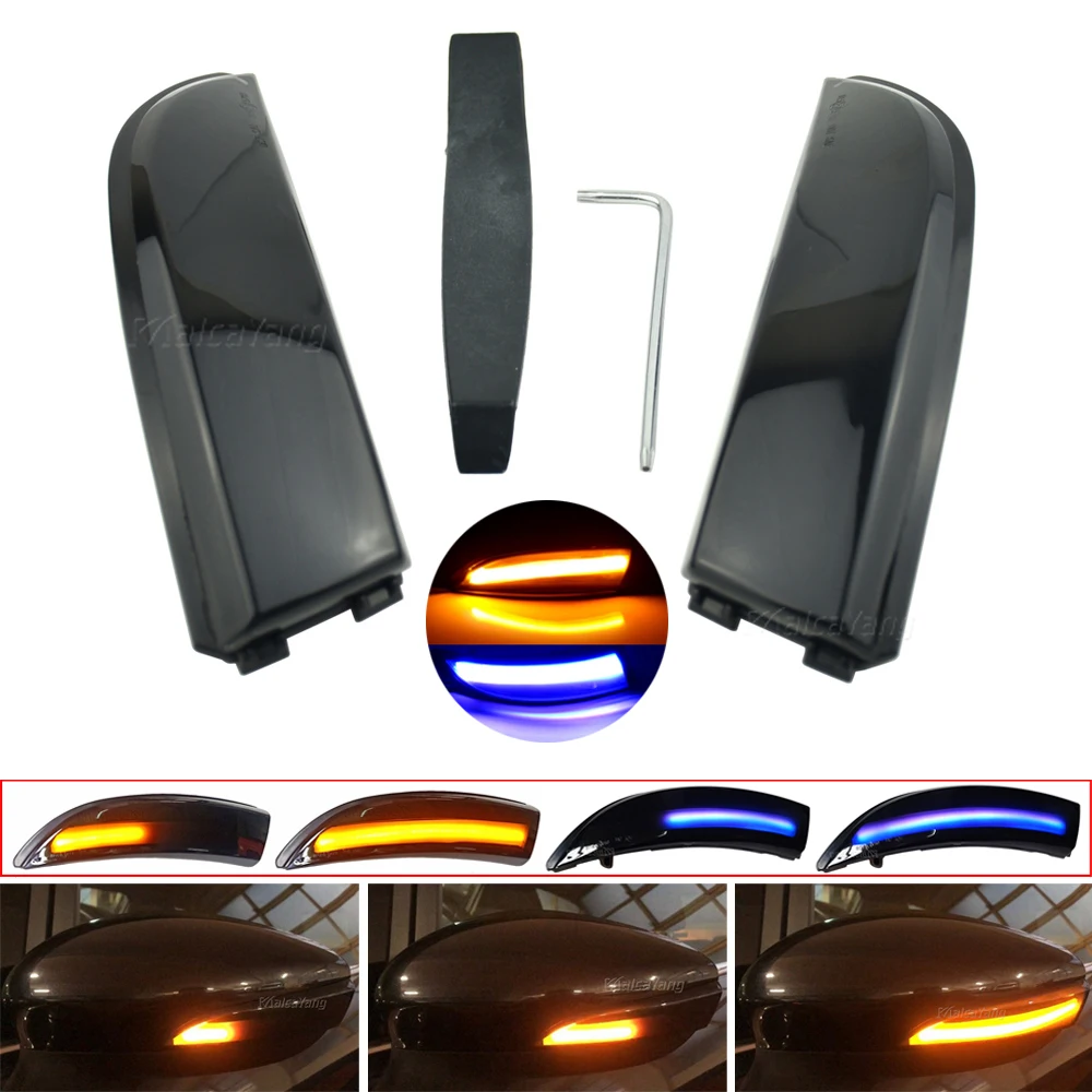 

2x LED Turn Signal Dynamic Blinker For Ford Fiesta MK6 VI/UK MK7 Focus B-Max 2012-2017 Flowing Sequential Indicator Mirror light