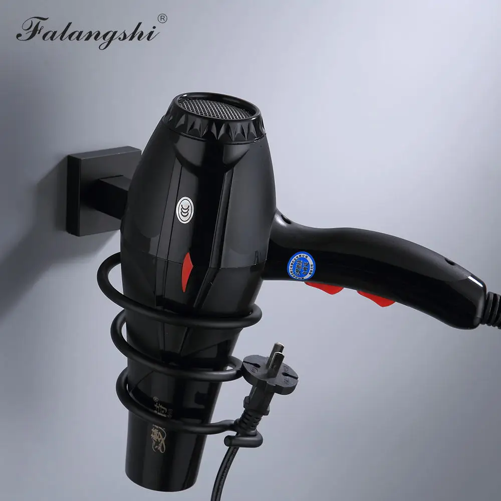 Алюминиевые аксессуары для ванной комнаты черный держатель полотенец кольцо фен