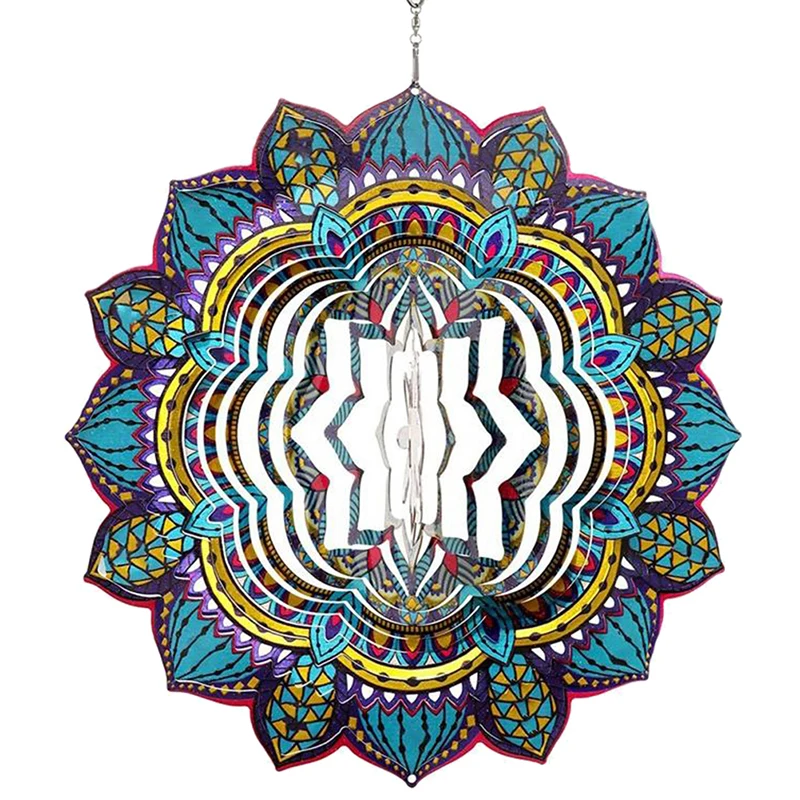 1pcs 3D 12 Inch Stereo Metal Wind Chime Rotating Spinner Home Garden Balcony Yard Decoration |