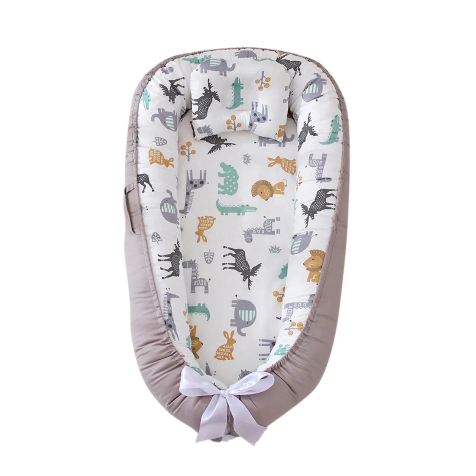 

The Latest Baby Cartoon Bionic Bed Portable Crib Can Move The Bed in The Bed Nap Nest Plus Pillow Good Sleep Toddler Nursing Bed