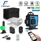 Лазерный уровень FASGet 1216 линия 360 горизонтальный вертикальный крест 4D с bluetooth управлением самовыравнивающийся измерительный супермощный лазерный луч