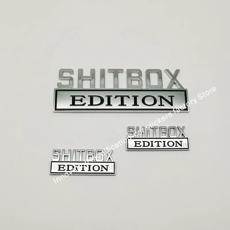 Большой размер 7 ''SHITBOX EDITION хромированные черные эмблемы значки бесплатная