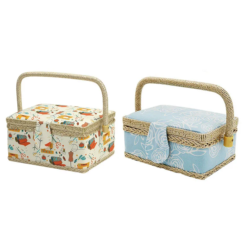 Home Sewing Accessories Rectangular Frame With Jacquard Basket Fabric Crafts Flower Removable Box | Дом и сад