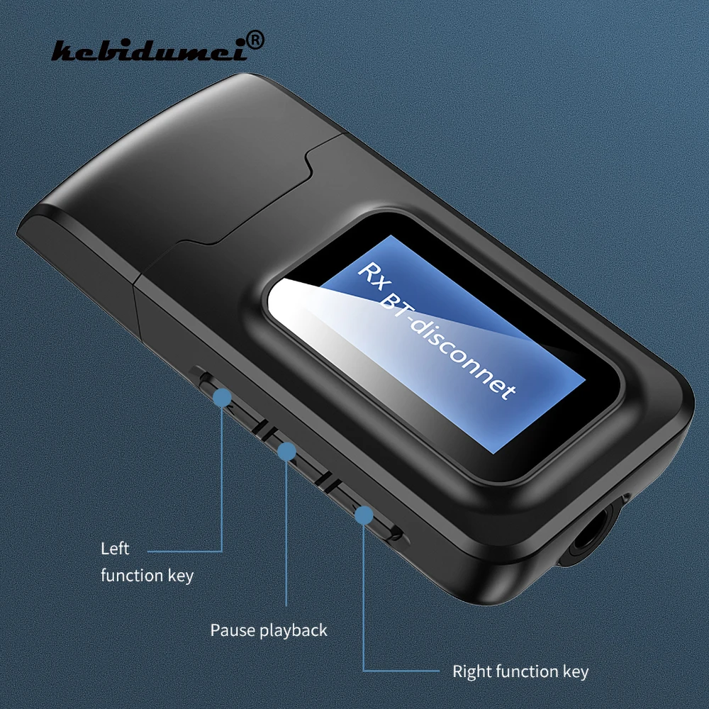 USB донгл адаптер Беспроводной Bluetooth v5.0 аудио приемник передатчик с ЖК-дисплей