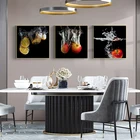 Современный холст настенное искусство фрукты продукты плакаты печать картина для кухни домашнее украшение яблоко виноград Настенные картины для столовой