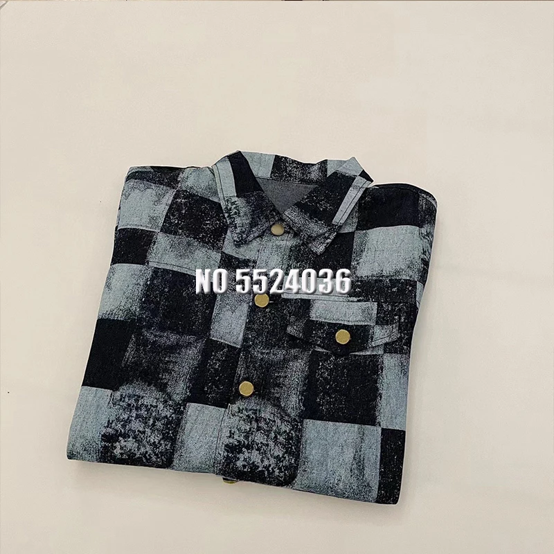 

Fashion Contrast Plaid Patchwork Short Sleeve Shirt Women Turn-down Collar Single Breasted Casual Tops