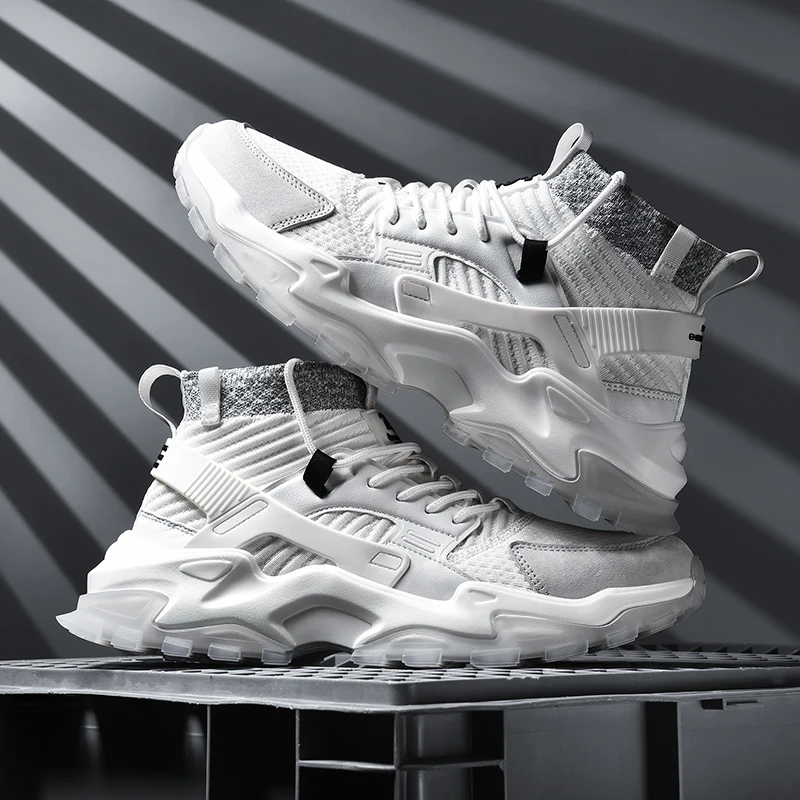 

2020 Autumn New Male Fashion Chunky Sneakers Outdoor Breathable Running Shoes for Men Sport Shoes High-top Walking Jogging Shoes