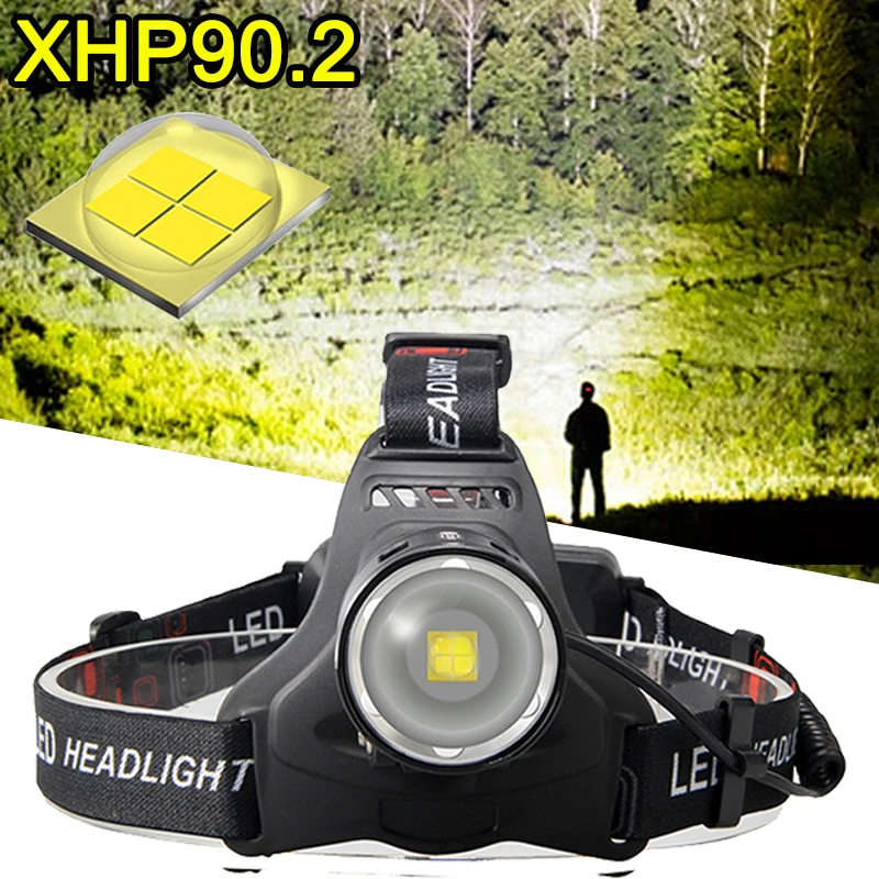 XHP90 Мощный светодиодный налобный фонарь ярче чем XHP70.2 масштабируемый 3 шт. 18650