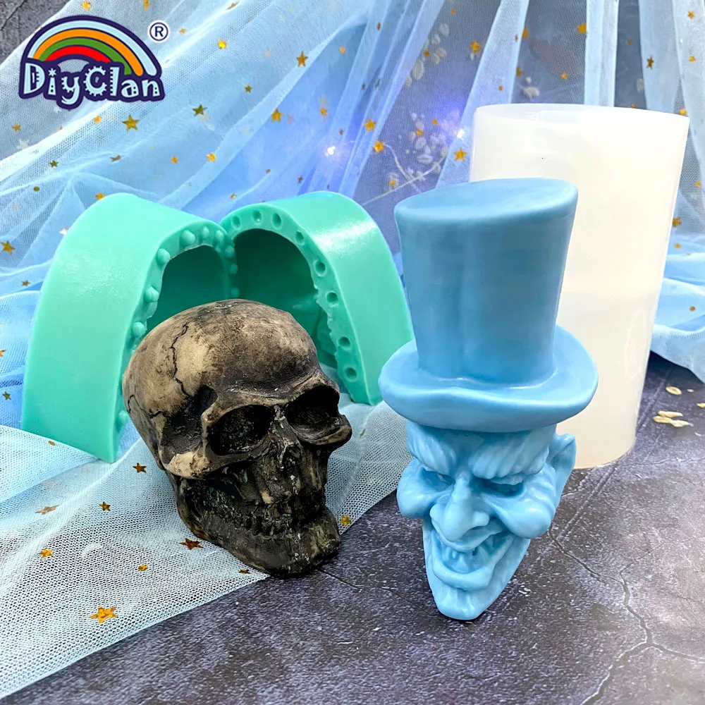 

3D силиконовые формы в форме черепа на Хэллоуин для шоколада, торта, пудинга, желе, формочка для десерта, скелета, мыла ручной работы S0504KL