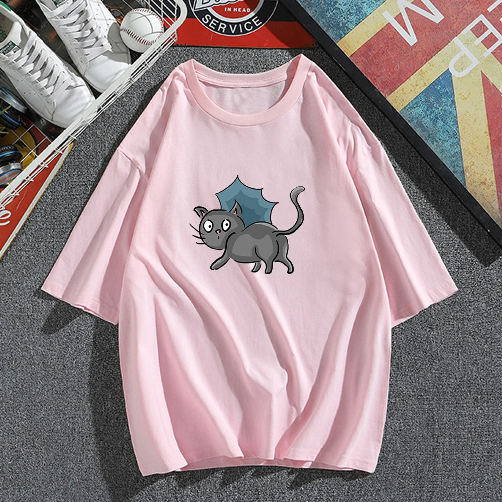 Meow Cute Cat Women T Shirt Harajuku Female Short Sleeve Kawaii Plus Size Tee Tops Punk Camisas Mujer Couples Clothes Tops