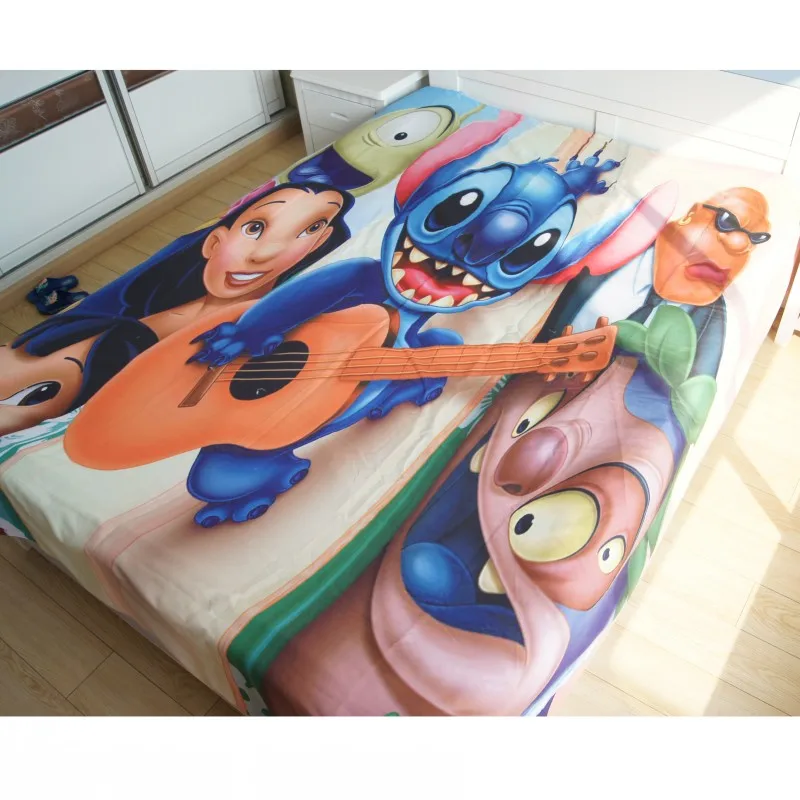 Комплект постельного белья Cartoo Lilo and Stitch 3 шт. Одноместный двойной полный королева
