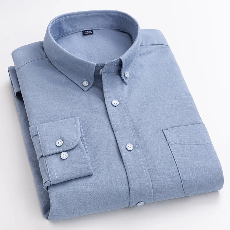 Spring Autumn men's long sleeve shirts cotton Solid color quality Brand casual fashion social Dress Shirts Business shirt men