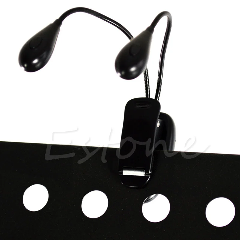 Clip-on Adjustable Dual Arm 8 LED Piano Music Stand Book Light Reading Lamp | Освещение