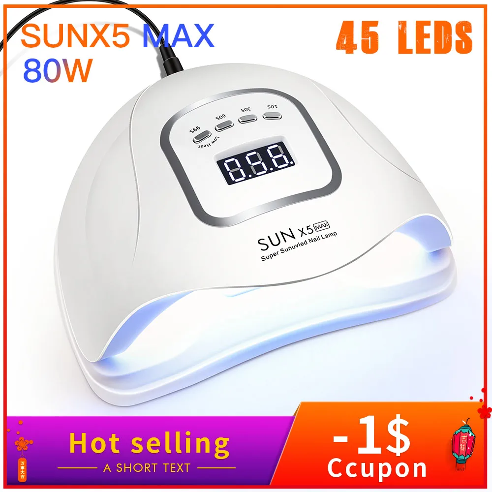 80 Вт SUNX5 MAX двойная светодиодная УФ-лампа для ногтей Сушилка для ногтей Гель-лак отверждающий светильник с нижним таймером лампа для ЖК-дисплея для ногтей Сушилка для ногтей