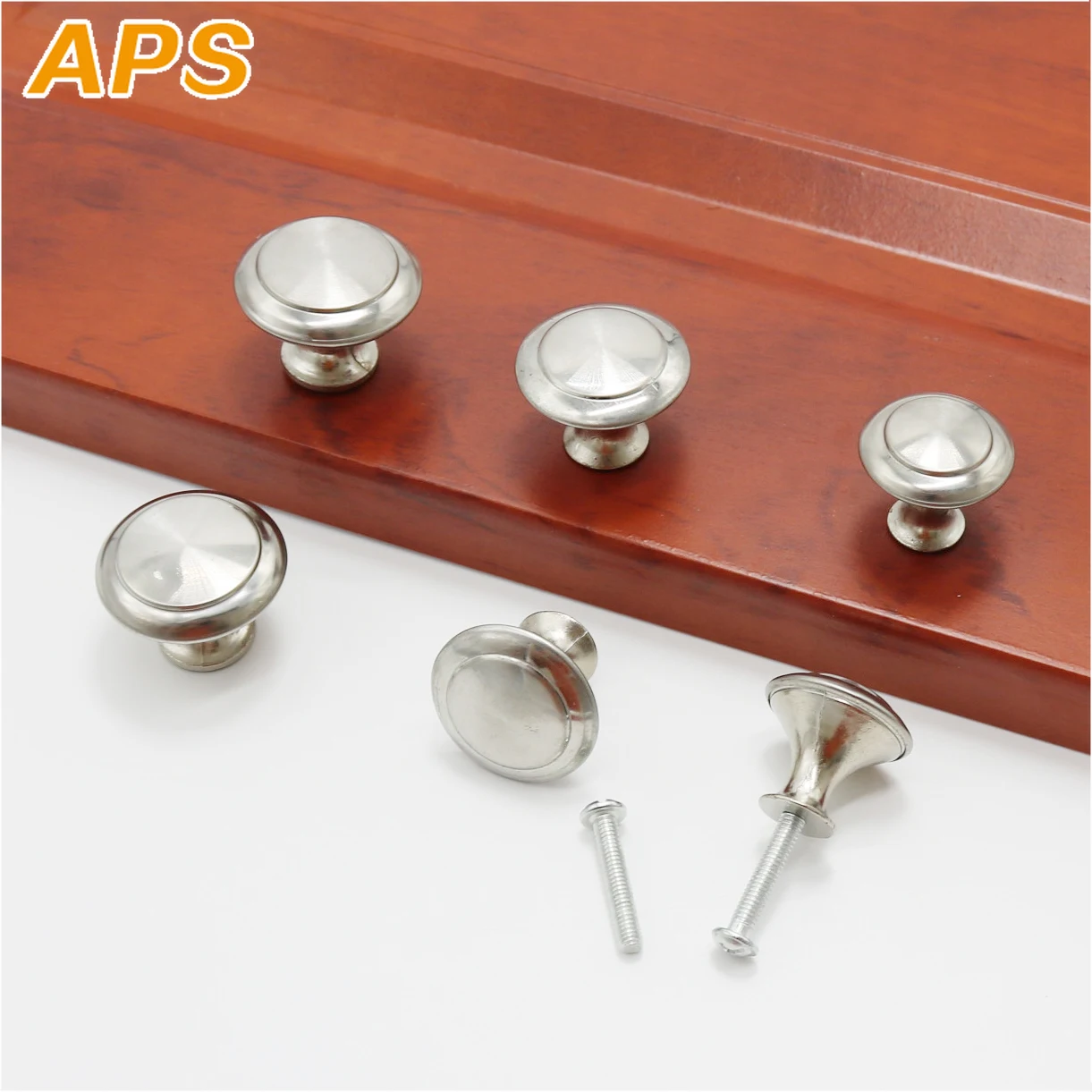 Diameter 23mm 27mm Zinc Satin Nickel Cabinet Pull Cupboard Drawer Handle Knobs Wardrobe With Screw Furniture Hardware | Обустройство