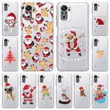 Christmas Santa Reindeer Phone Case For Xiaomi Poco X3 NFC M3 Redmi Note 9S 9 8 10 Pro 7 8T 9C 9A 8A K40 Soft Clear Cover Capa