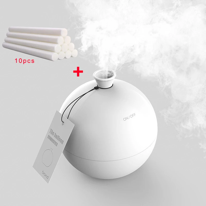 White 10 Filter USB Balloon Mini Air Humidifier Aroma Diffuser Water Mist Maker for Home Car Ultrasonic Humidifier Diffusers White Pink Blue - Цвет: White 10 Filter