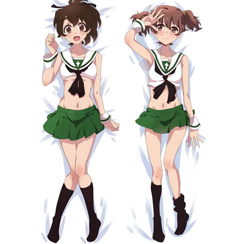 Наволочка с аниме девушками и панцерами наволочка Saori Takebe Dakimakura Чехол 60x180 см 3D