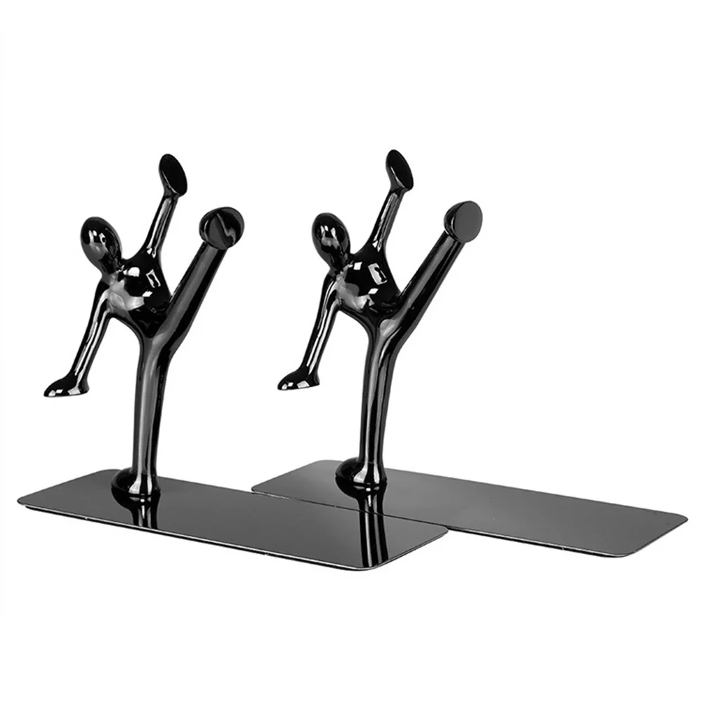 1 пара тяжелых металлических подставок для книг Kungfu Man настольные книжные