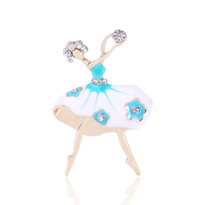 Модная Милая Изысканная брошь в виде танцующей девушки балерины стеклянные