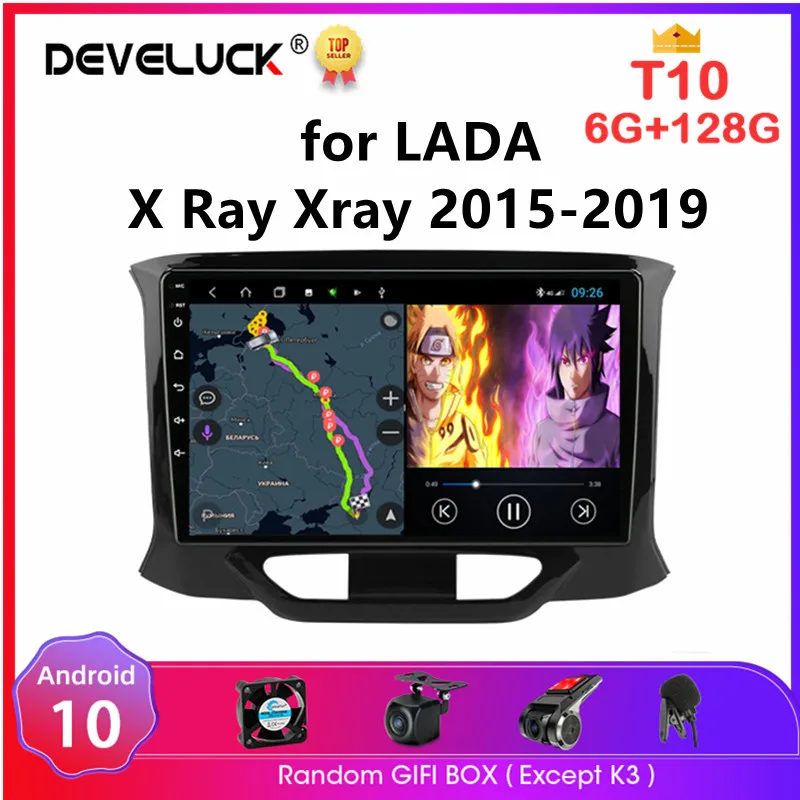 Автомагнитола 2 Din на Android 10 для LADA X Ray Xray 2015 2016-2019 мультимедийный видеоплеер 4G Wi-Fi