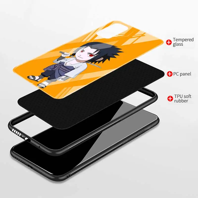 

Naruto Sasuke Phone Case for Samsung Galaxy S20 FE Plus S21 Ultra S10 Lite S8 S9 Plus Glass Shell Cover Funda