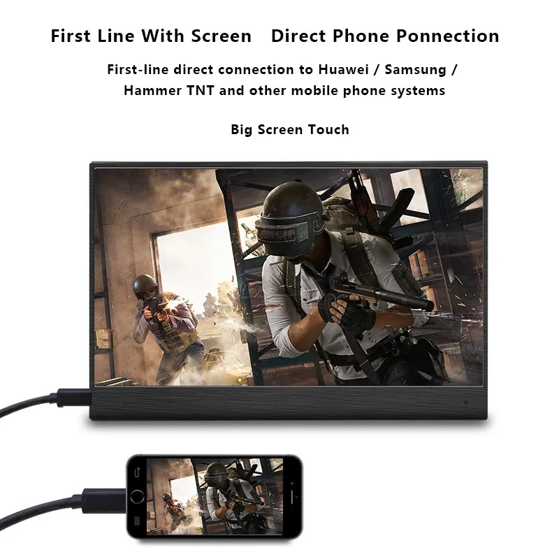 Портативный монитор 13,3 ''4K lcd HD HDMI usb type C Дисплей для ПК ноутбука телефона PS4-switch-XBOX 1080p игровой монитор ips экран