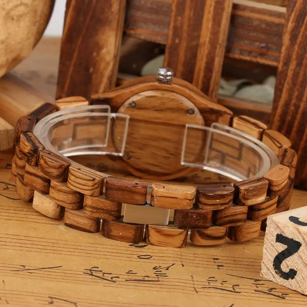 

Women Wood Watch Natural All Wooden Clock Watches Top Brand Luxury Quartz Ladies Dress Bracelet Wristwatch Best Gifts with Box
