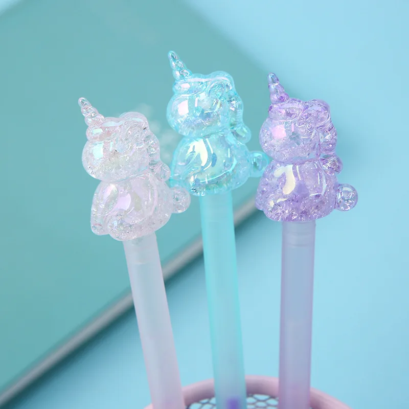 1 шт в Корейском стиле с украшением виде кристаллов ручка Kawaii гелевая единорогом