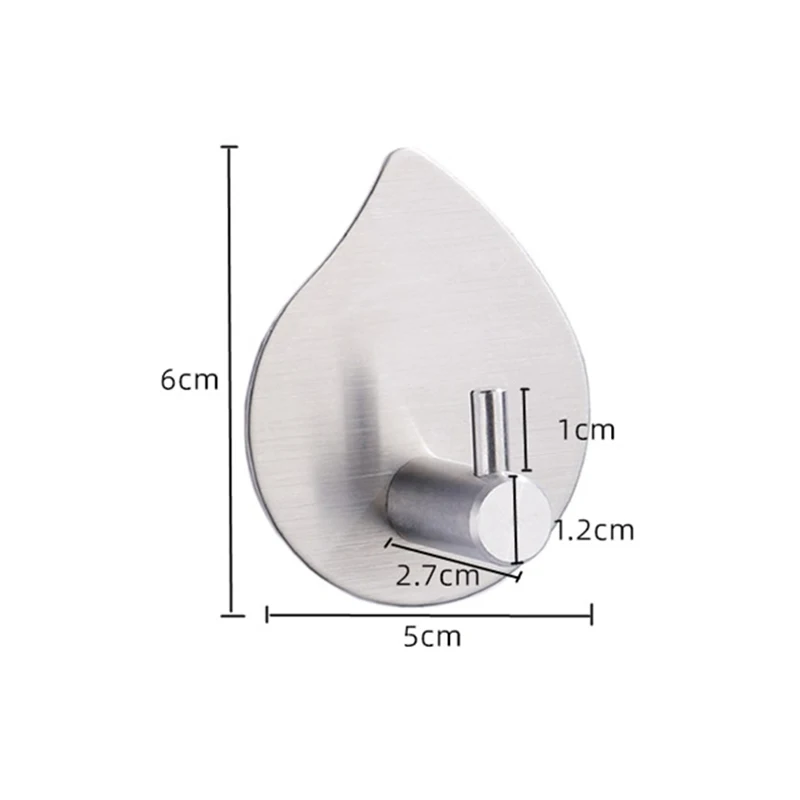 

Drip Pattern Stainless Steel Self Adhesive Hooks For Bathroom Toilet Home Kitchen Wall & Door Waterproof Multi-Purpose Hooks