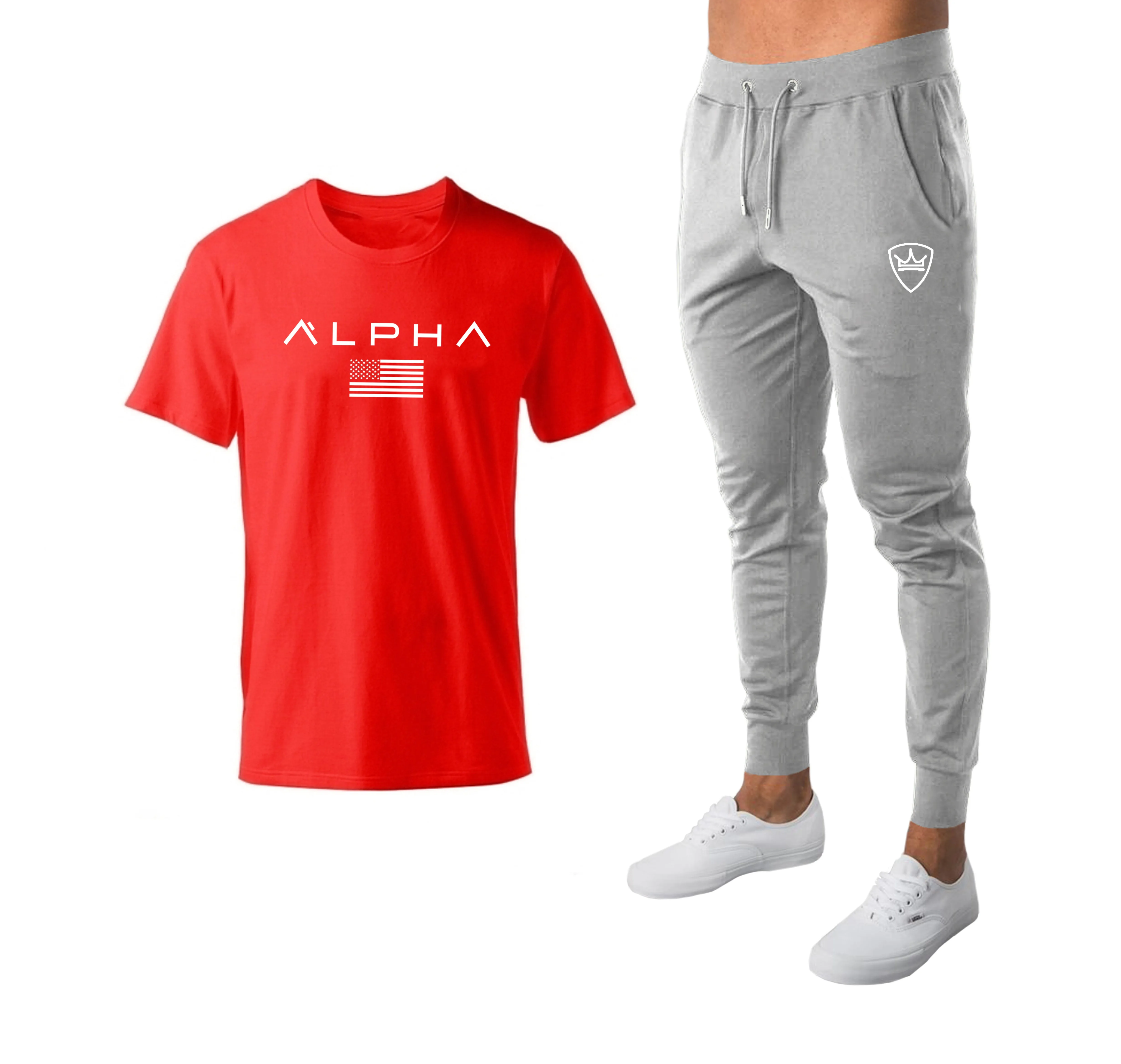 Мужской брендовый повседневный комплект Модный из 2 предметов толстовка