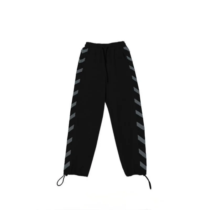 

Hot Sale Elastic Waist Drawstring Harem Pants Striped Pocket Loose Women Sports Trousers Soft and Comfortable Casual All-match