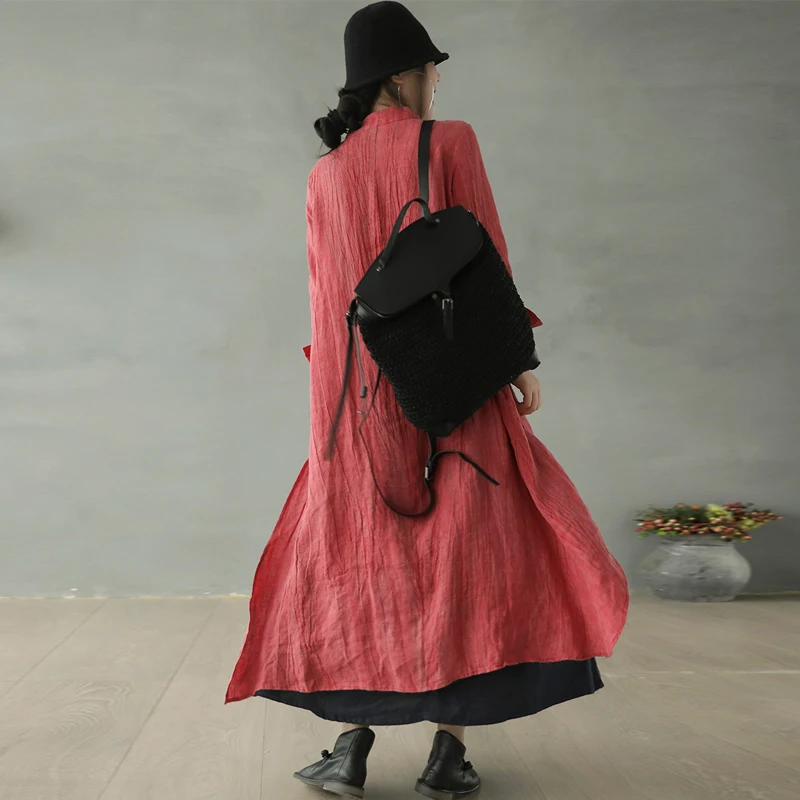 Женское платье с длинным рукавом Johnature винтажное воротником-стойкой и 2019 |