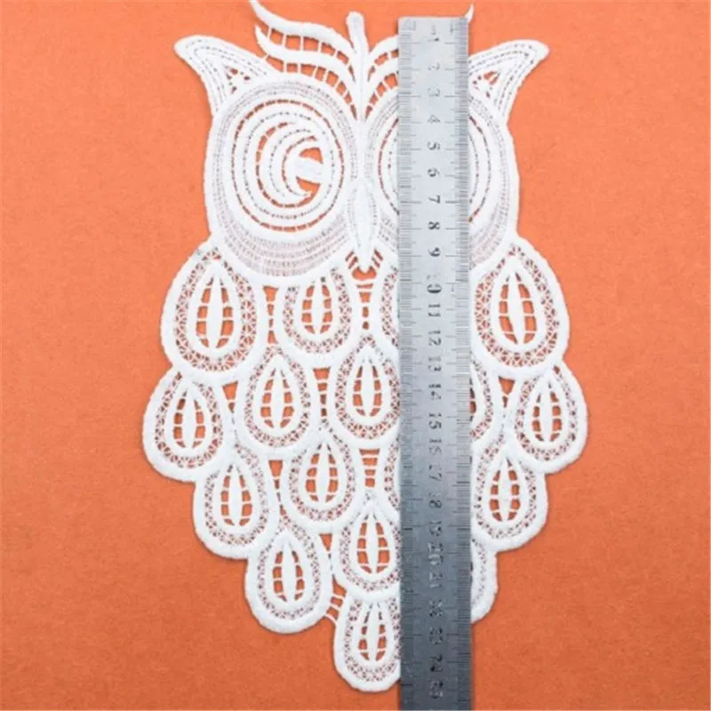 Вышивка Совы патчи Белый лебедь хлопок кружевной воротник одежда патч