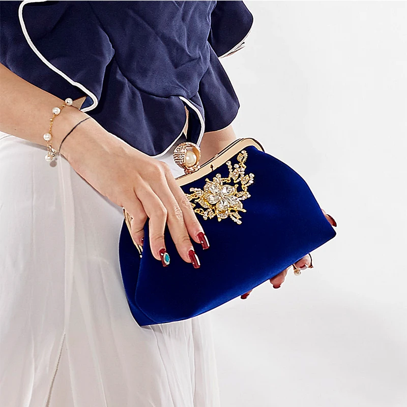 

Fashion Bag Chain Shoulder Bag Flower Party Purse Women Evening Bags Diamond