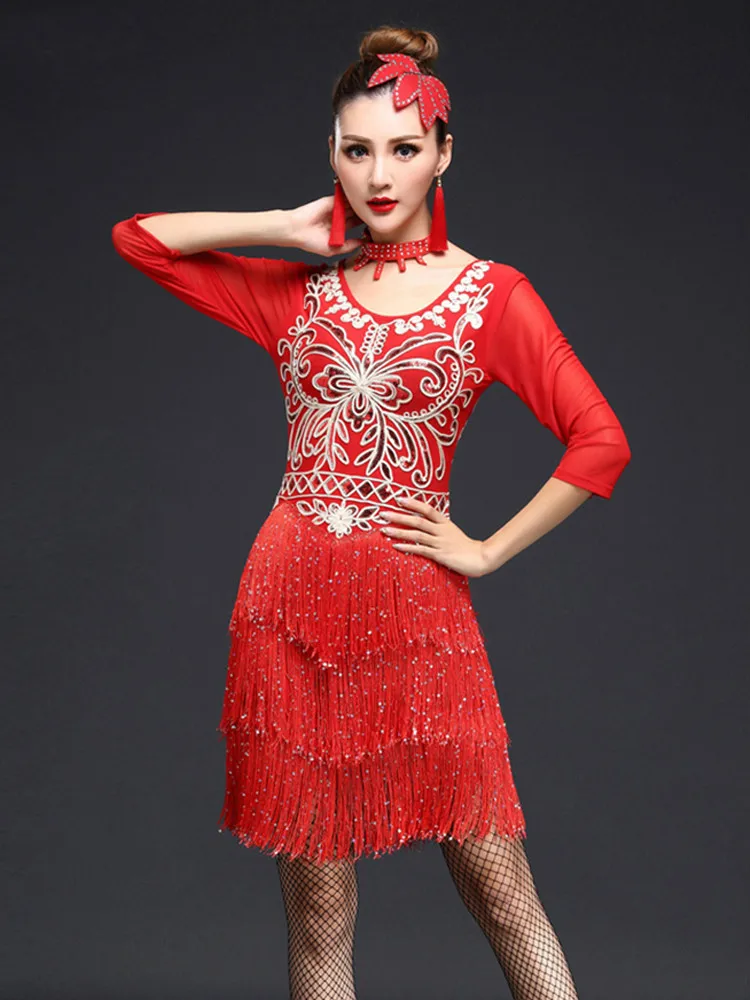 Женские платья для латиноамериканских танцев брендовые привлекательные с
