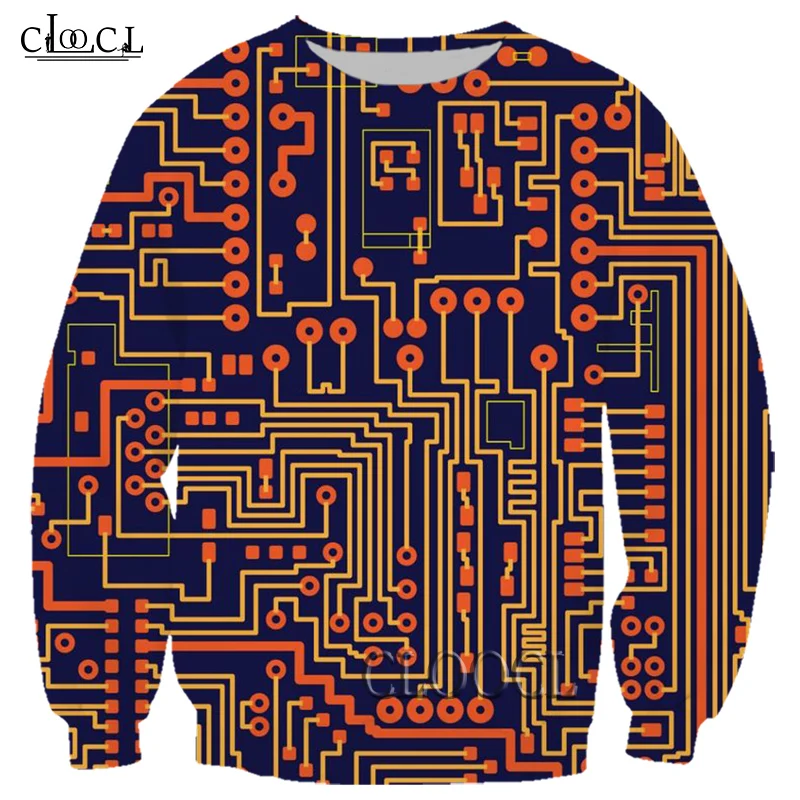 

Свитшот HX с 3D принтом для мужчин и женщин, Модный Повседневный пуловер в стиле Харадзюку, с длинным рукавом и электронным чипом, осень