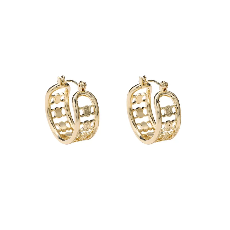 

S925 Silver Needle Retro Circle Hollow Earrings for Women Fashion Jewelry