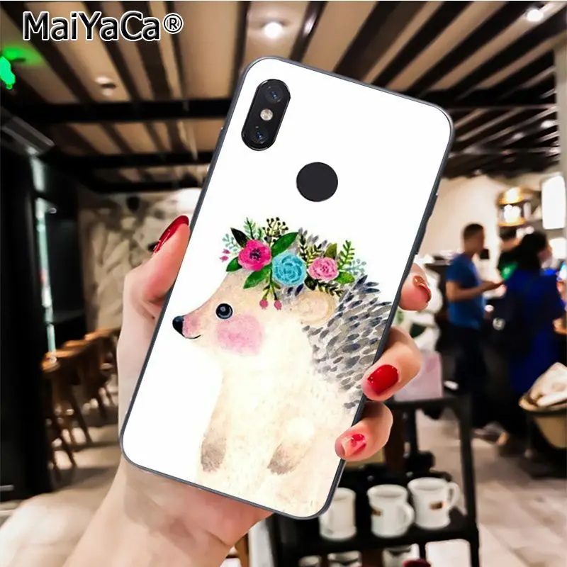 MaiYaCa Animal cute cartoon hedgehog painting Phone Case for Xiaomi Redmi8 4X 6A Redmi Go Redmi5 5Plus Note7 8ProA1 A2Lite