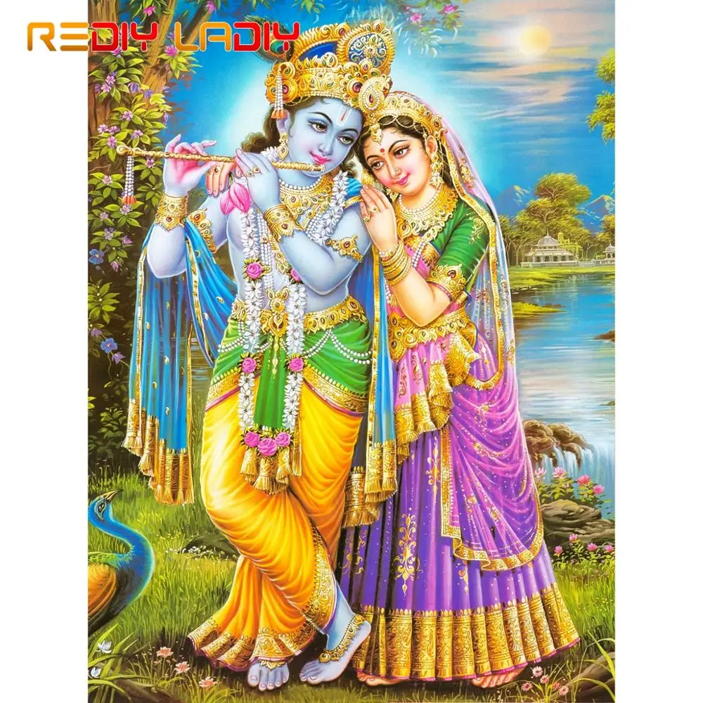 DIY Алмазная вышивка Radha Krishna картина Стразы искусство полный квадратный/круглый