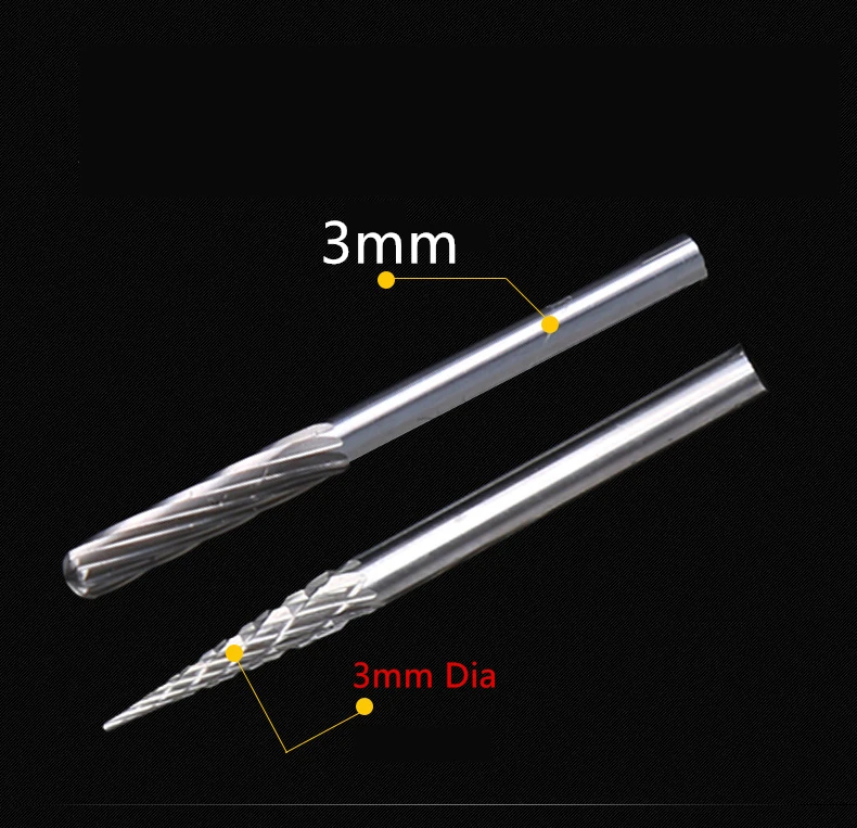 Jrealmer набор абразивных фрез из карбида вольфрама с двойным канавкой 3x3 мм