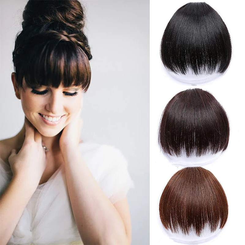 

HOUYAN bangs on hair, hair extension, women's natural black light brown fiber high temperature soft synthetic wig