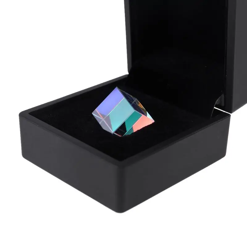 Color-collecting Prism Optical RGB glass prism 6-sided Light X Cube With Box Color Square Glass | Инструменты