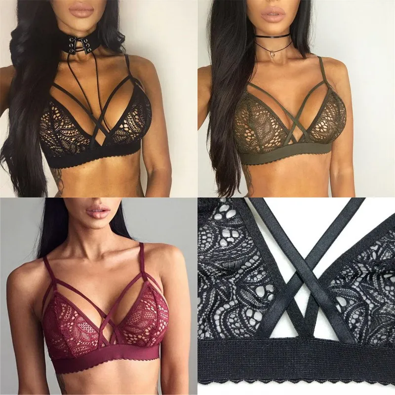 Сексуальный перекрестный бандаж укороченный топ цветочный кружевной