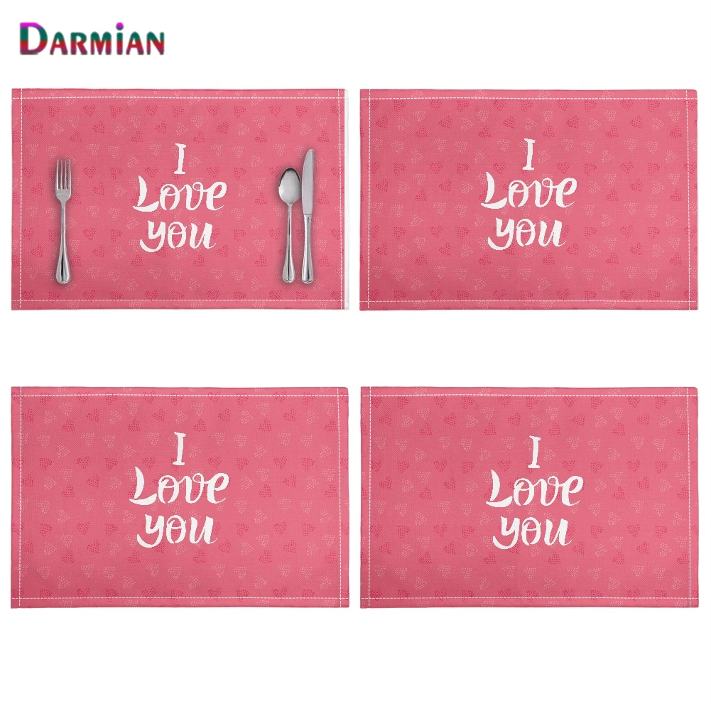 

Салфетки из полиэстера с надписью «I Love You»
